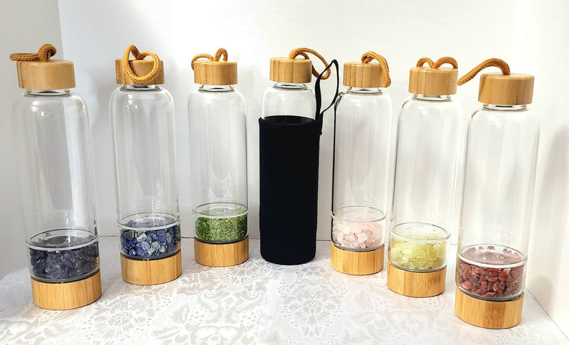 Water Bottle with Gemstone Chips