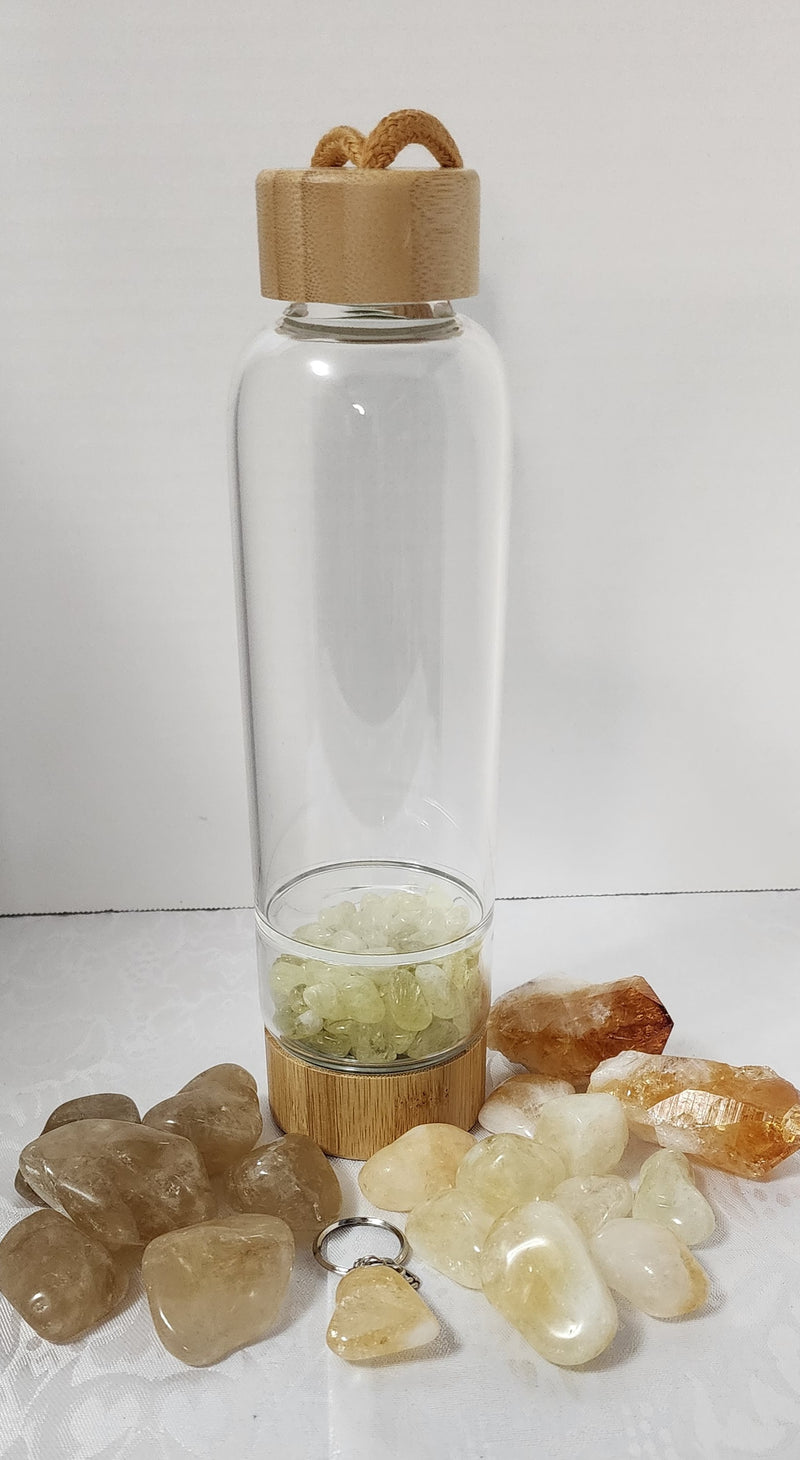 Water Bottle with Gemstone Chips