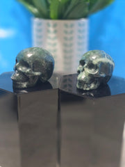 Moss Agate Skull Carving