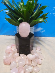 Rose Quartz Skull Carving