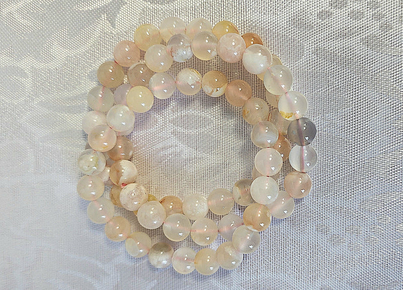 Flower Agate Bracelet (8mm)